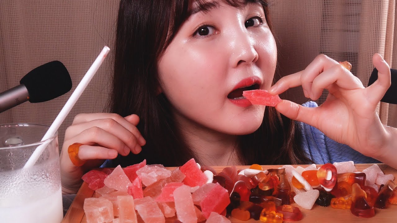 복숭아맛 코하쿠토, 자몽 젤리 등 달달구리 먹는 소리 ASMR｜Eating Sounds