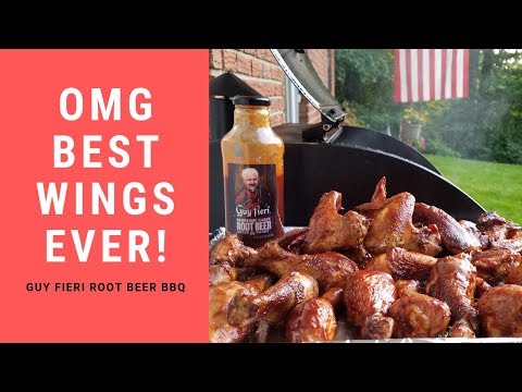The Most Amazing Crispy Baked Chicken Wings * Pellet Smoked * Guy Fieri BBQ Sauce