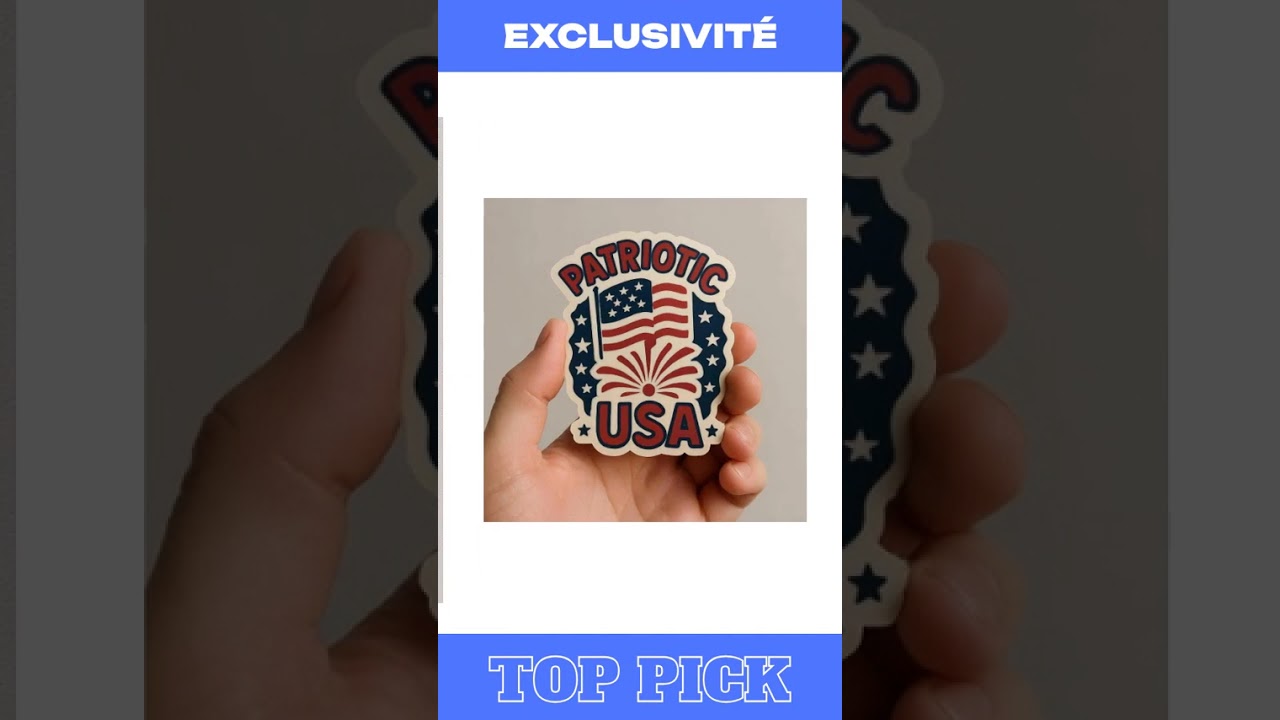 Patriotic USA Sticker with Flag and Fireworks – Red, White & Blue Vinyl Decal