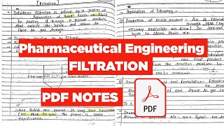 Pharmaceutical Engineering 3rd Semester Notes Pdf l Filtration Pharmaceutical Engineering 3rd Sem