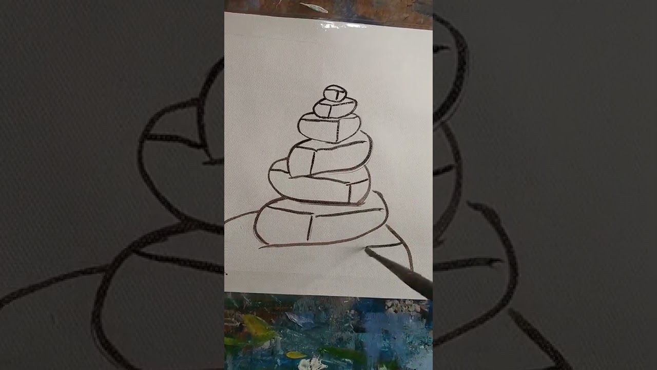 stone piles drawing 