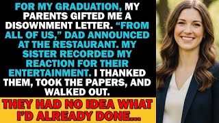 My Parents Gave Me Disownment Papers For My Graduation...Until The CEO Called My Name...They Froze