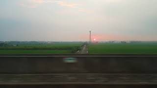 2017.08.26 18:18 高鐵663次嘉義站開車（看夕陽下山）