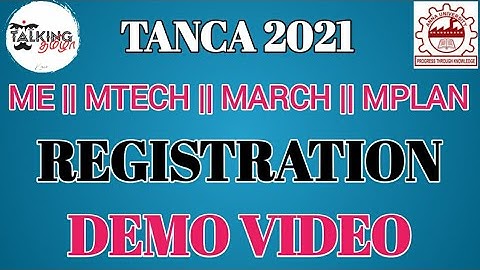 TANCA 2021 || ME MTECH MARCH MPLAN || REGISTRATION || DEMO VIDEO||CERTIFICATE UPLOAD@talkingtamila