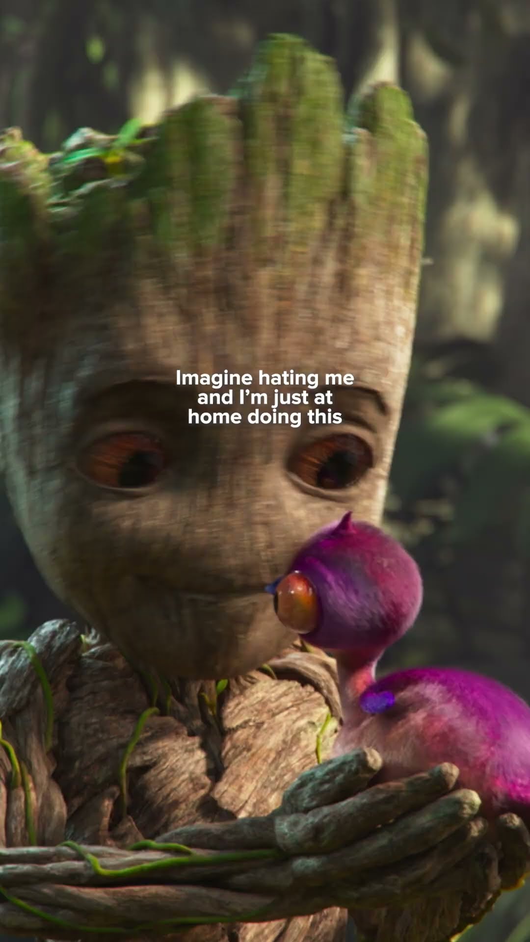 Imagine hating me \u0026 i'm just at home doing this... #groot