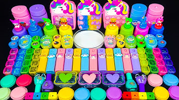 Guess the Mixed Color | Rainbow Unicon vs Glossy Slime Mixing Random만족스러운 슬라임 영상