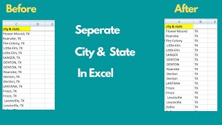 How to separate, City & State  in Excel | Excel Tutorial