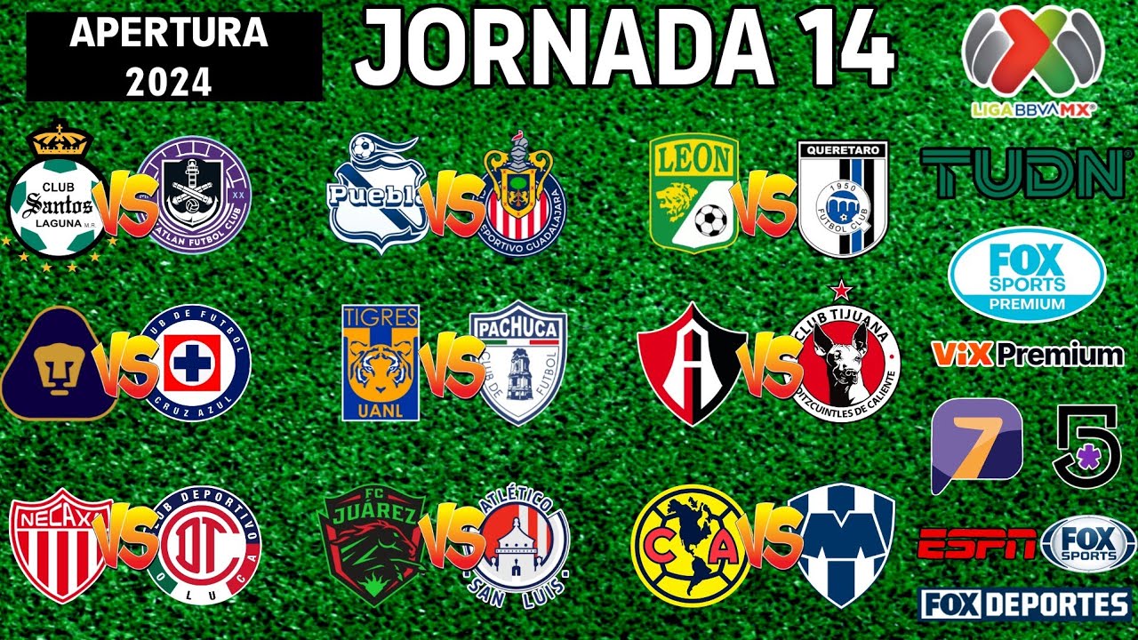 FECHAS, HORARIOS Y CANALES PARA LA JORNADA 14 DE LA LIGA MX APERTURA ...