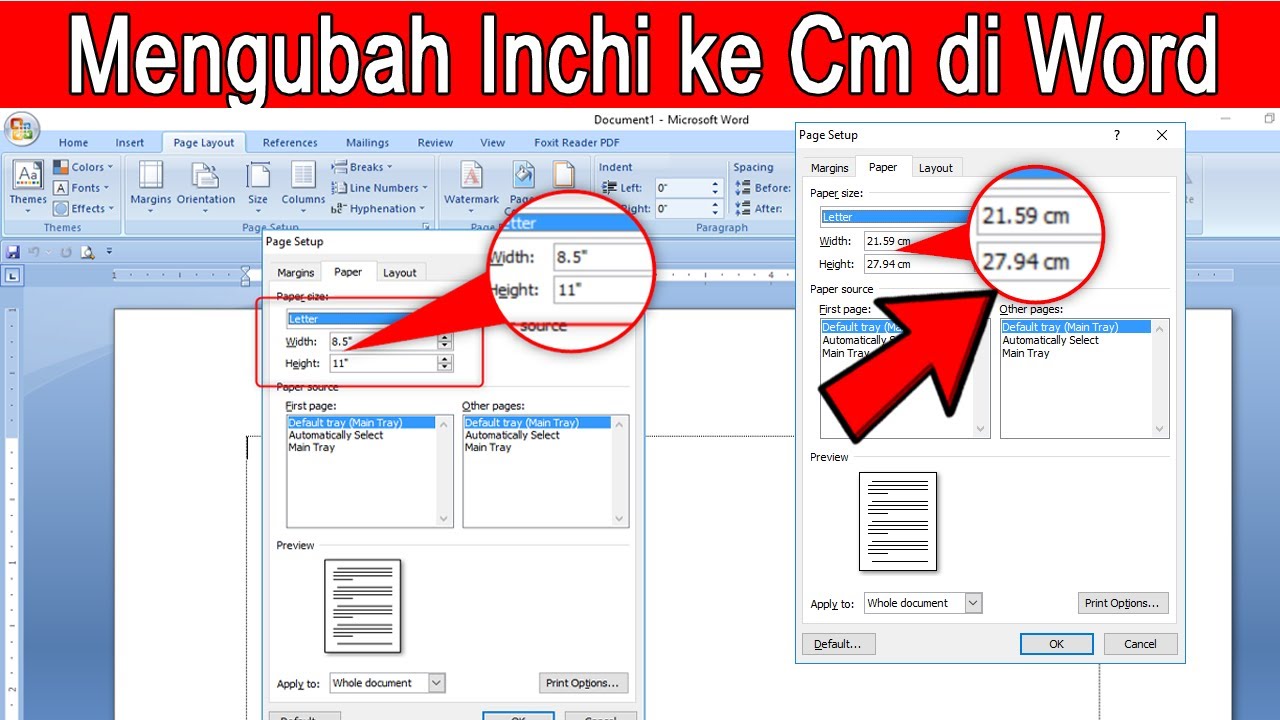 Cara Mengubah Ukuran Inchi Ke Cm Pada Microsoft Word Youtube