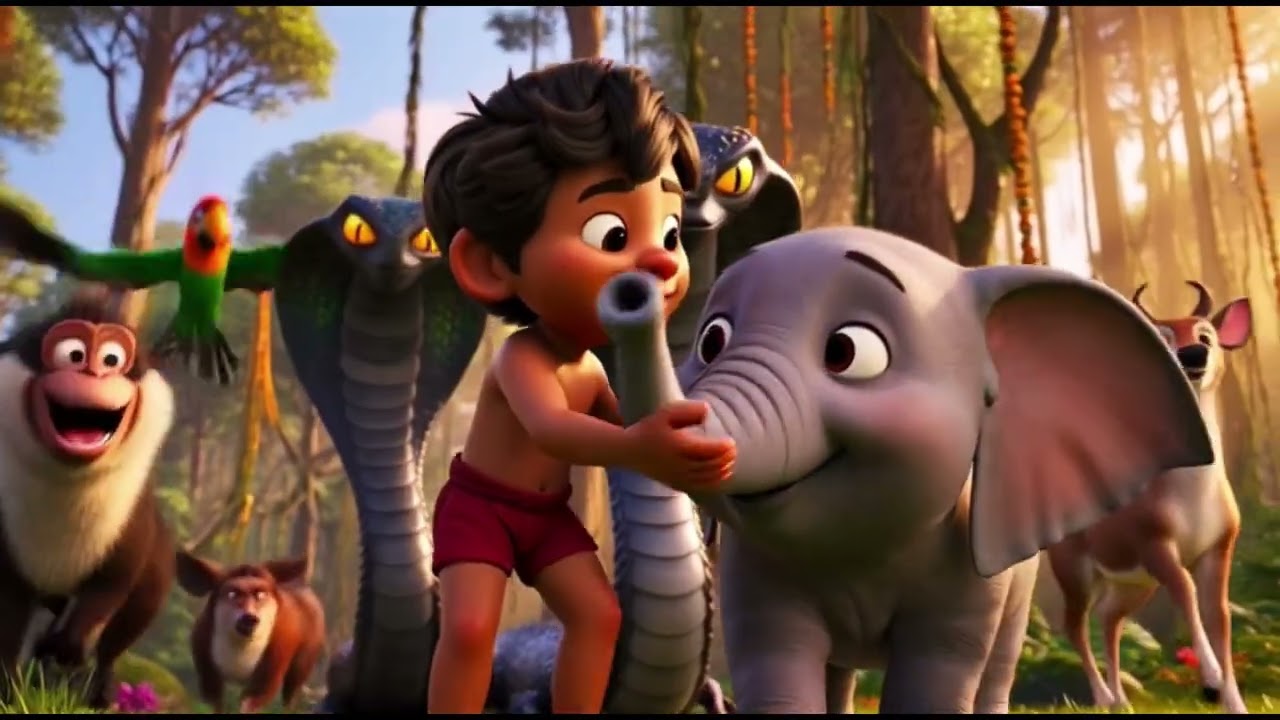 Mowgli Saves Elephant Parade | Sacred Tree Adventure | Jungle Animation Story