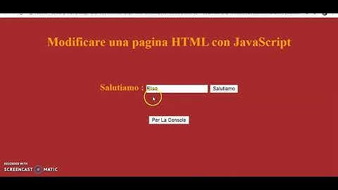 32 JavaScript Modificare il DOM : getElementById ed innerHTML