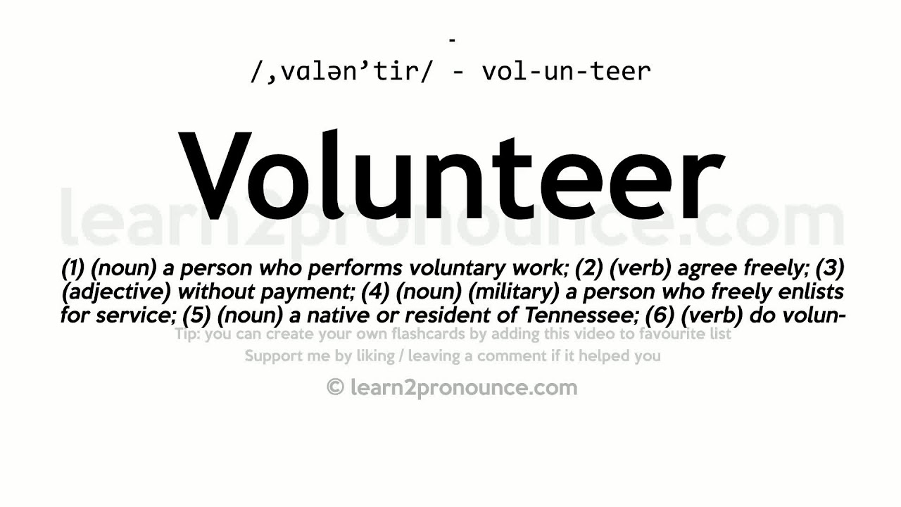 Volunteer pronunciation and definition YouTube
