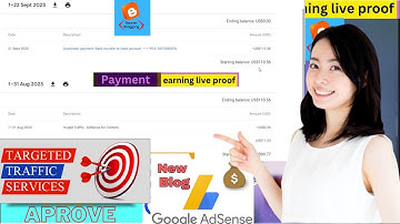 AdSense loading live payment proof received🔥Orgaanic Traffic ForAdsense  Safe Method With Proof 2023