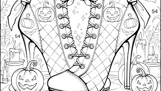 Color by Number Pumpkin Boots, Starry Night & Candle Glow Calm Color Oasis #fall #RelaxMindGames