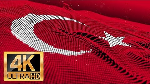 Loop Animation of Turkey waving particles flag - 4K