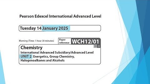 Unit 2 January 2025 -  AS Chemistry Edexcel -  Dr  Hanaa Assil