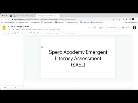 Spero Academy Emergent Literacy Assessment overview