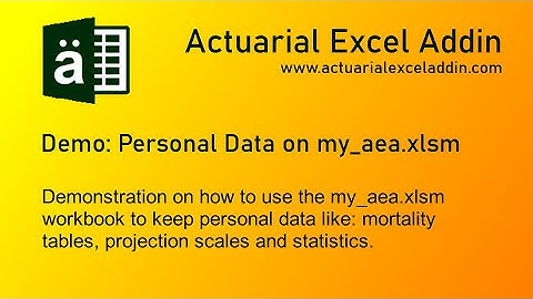 Actuarial Excel Addin - Personal data