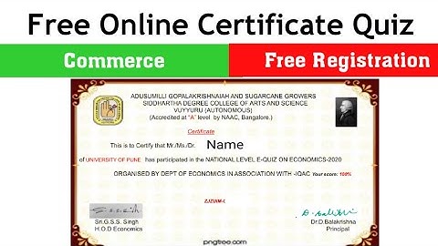 NATIONAL LEVEL ONLINE QUIZ OF COMMERCE l ECONOMIC QUIZ l ONLINE CERTIFICATE QUIZ #FreeCertificate