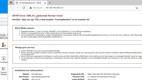 http error 500.21 - internal server error IIS Server Windows 2022