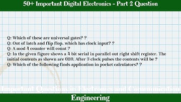 MCQ Questions Digital Electronics - Part 2 with Answers