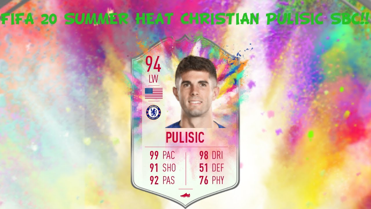 FIFA 20 PLAYER REVIEW SUMMER HEAT CHRISTIAN PULISIC SBC!!!!
