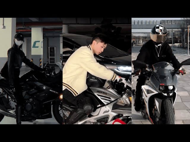 Rider Boy Girl's Riding Superbike Cool Motorcycle  Douyin l tiktok trending class=