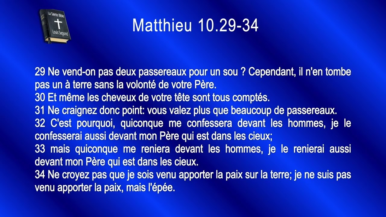 40 L'Évangile de Matthieu Sg1910 ch 10 20251010