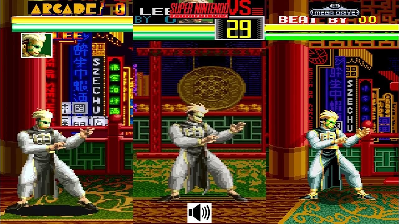 Art of Fighting Lee Comparison Arcade VS SNES VS Megadrive Console VS