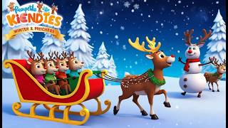 Three Little Reindeer Ride a Magical Sleigh Adventure | Funny and Fun Kids Nursery Rhyme Animation