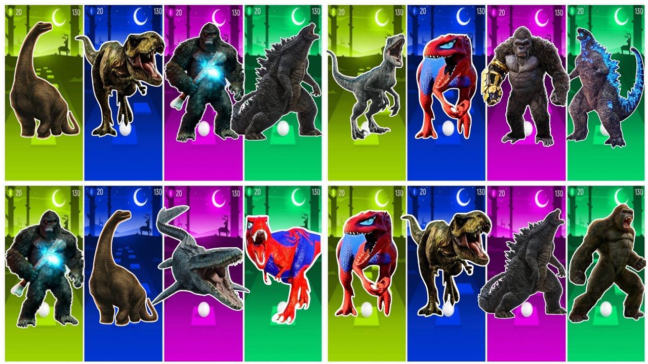 Jurassic World King Kong🆚 Godzilla 🆚 Megolodon 🆚 Godzilla Tiles Hop Coffin Dance 💃 →