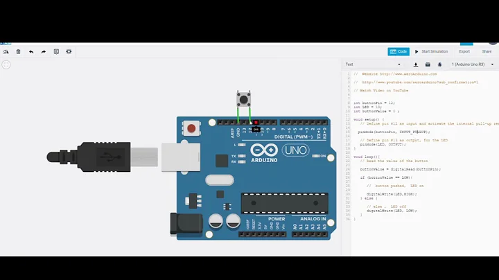 How to use Arduino With Push Button #Without #Tinkercad Pull Up Resistor #AeroArduino