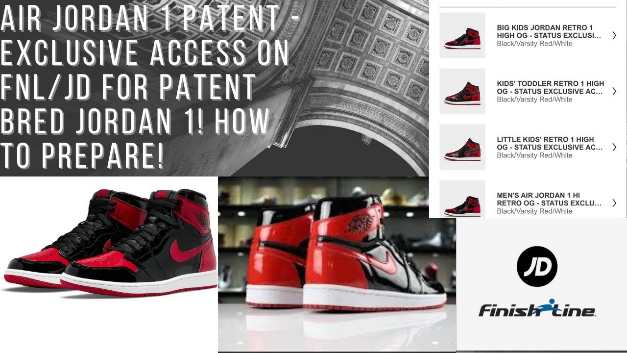 Air Jordan 1 PATENT BRED | Exclusive Access at FinishLine/JD Sports | What  to EXPECT + How to COP - YouTube