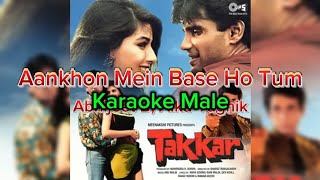 Karaoke Male | Aankhon Mein Base Ho Tum | Takkar | Abhijeet, Alka Yagnik |