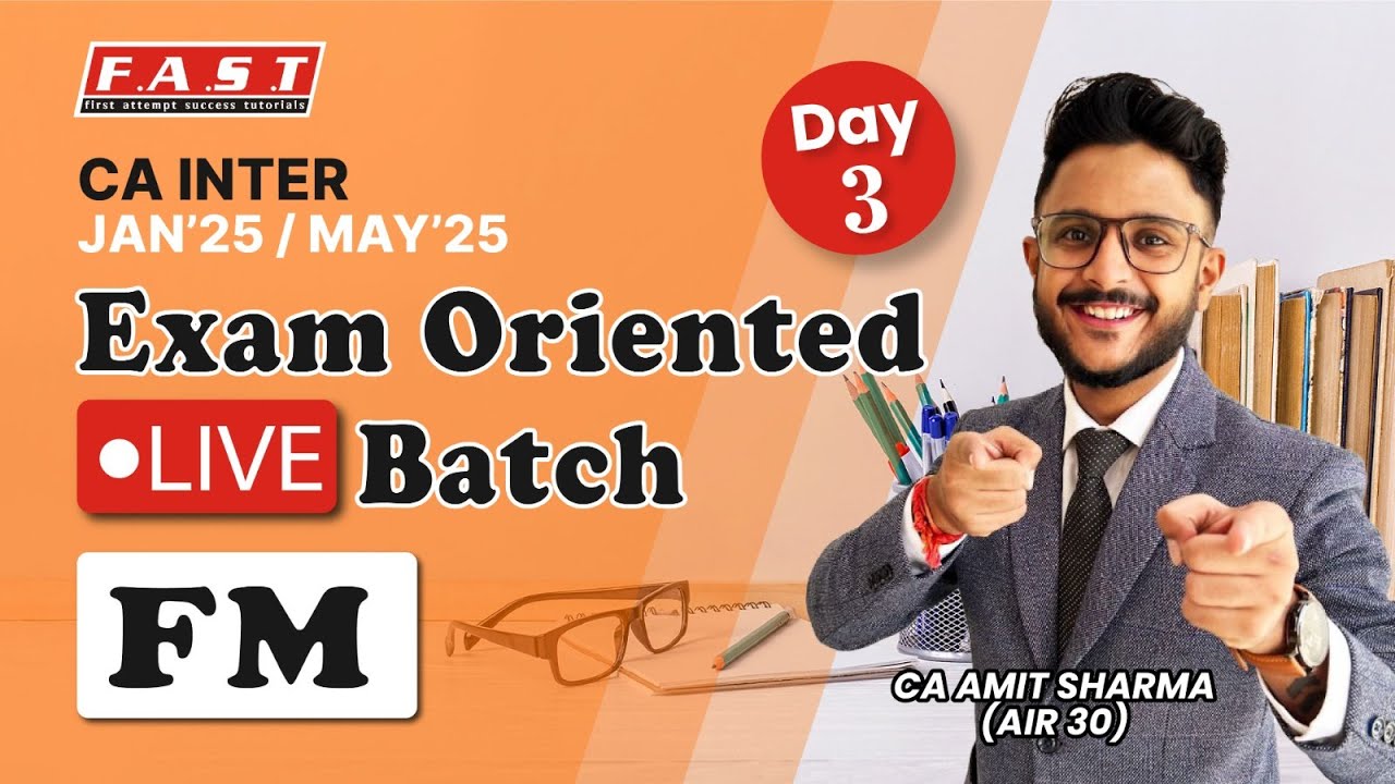 CA INTER FM-SM EXAM ORIENTED FAST TRACK BATCH I DAY 3 I RATIO ANALYSIS ...