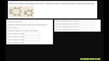 Determine whether the polygons are similar.  Provide a similarity statement with justification