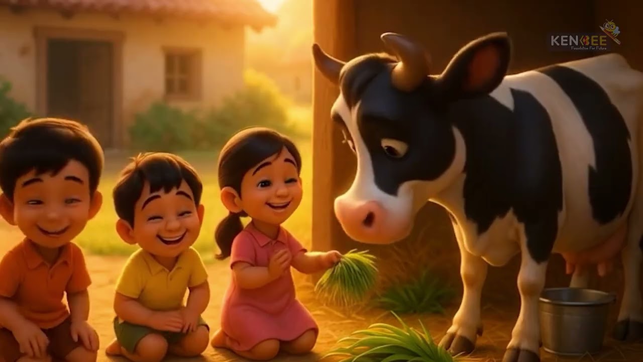 Shyama Gaay Khadi Udaas (श्यामा गाय) 🐄 | Hindi Nursery Rhyme | Preschool EVS