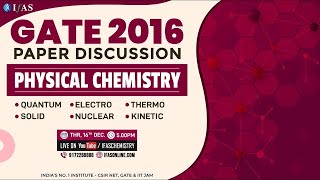 GATE 2016 Physical Chemistry Paper Solution