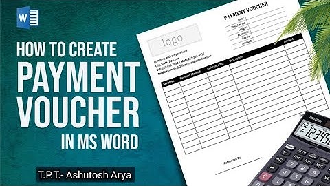 How to Create Payment Voucher in MS Word | एमएस वर्ड में पेमेंट वाउचर कैसे बनाये आसान तरीका