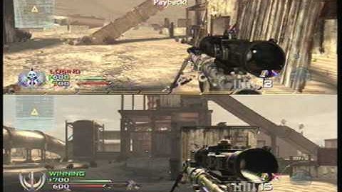 Modern Warfare 2: Dual Splitscreen 1v1 / Quality Test - Slayachris vs. H34DSHOT321
