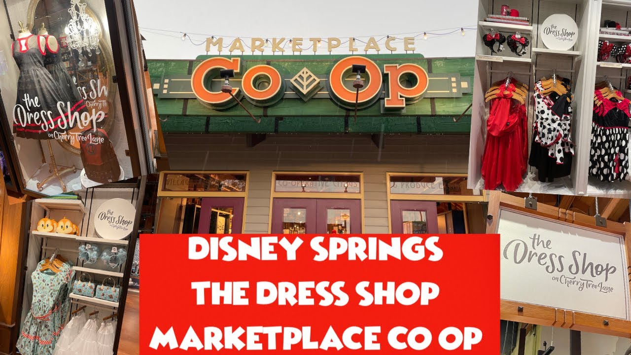 Marketplace Co-Op DRESS SHOP DRESSES on Cherry Tree Lane | DISNEY SPRINGS shopping