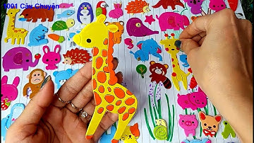 Vẽ khu rừng và Dán hình phận biệt động vật trong rừng Con vật dưới biển dưới sông và vật nuôi gia đì