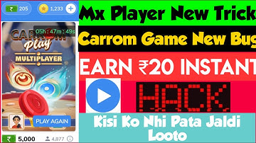 Mx player Carrom Game bug trick| Mx player new game bug|How to play mx player|How to earninmxplayer