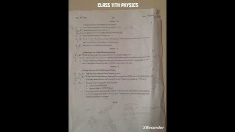 Class 11th First Unit test 2024-25 subject physics paper