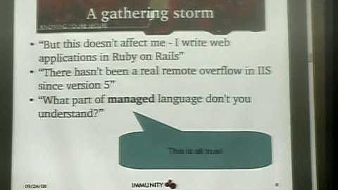 Owasp5055 Part2 - MEMORY CORRUPTION AND BUFFER OVERFLOWS, with Dave Aitel.