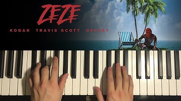 HOW TO PLAY - Kodak Black - ZEZE (Piano Tutorial Lesson)