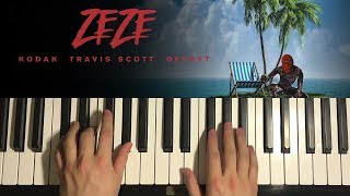 Video thumbnail of "HOW TO PLAY - Kodak Black - ZEZE (Piano Tutorial Lesson)"