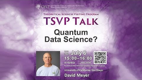 David Meyer - Quantum Data Science? (TSVP Talk at OIST)