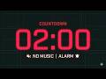 2 Minute Timer ⏱️ 2 Minutes Countdown with Alarm