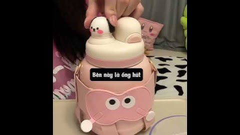 Bình giữ nhiệt 800ml kèm theo túi dây đeo,cốc uống,2 nắp uống in hình hoạt hình dễ thương #xuhuong